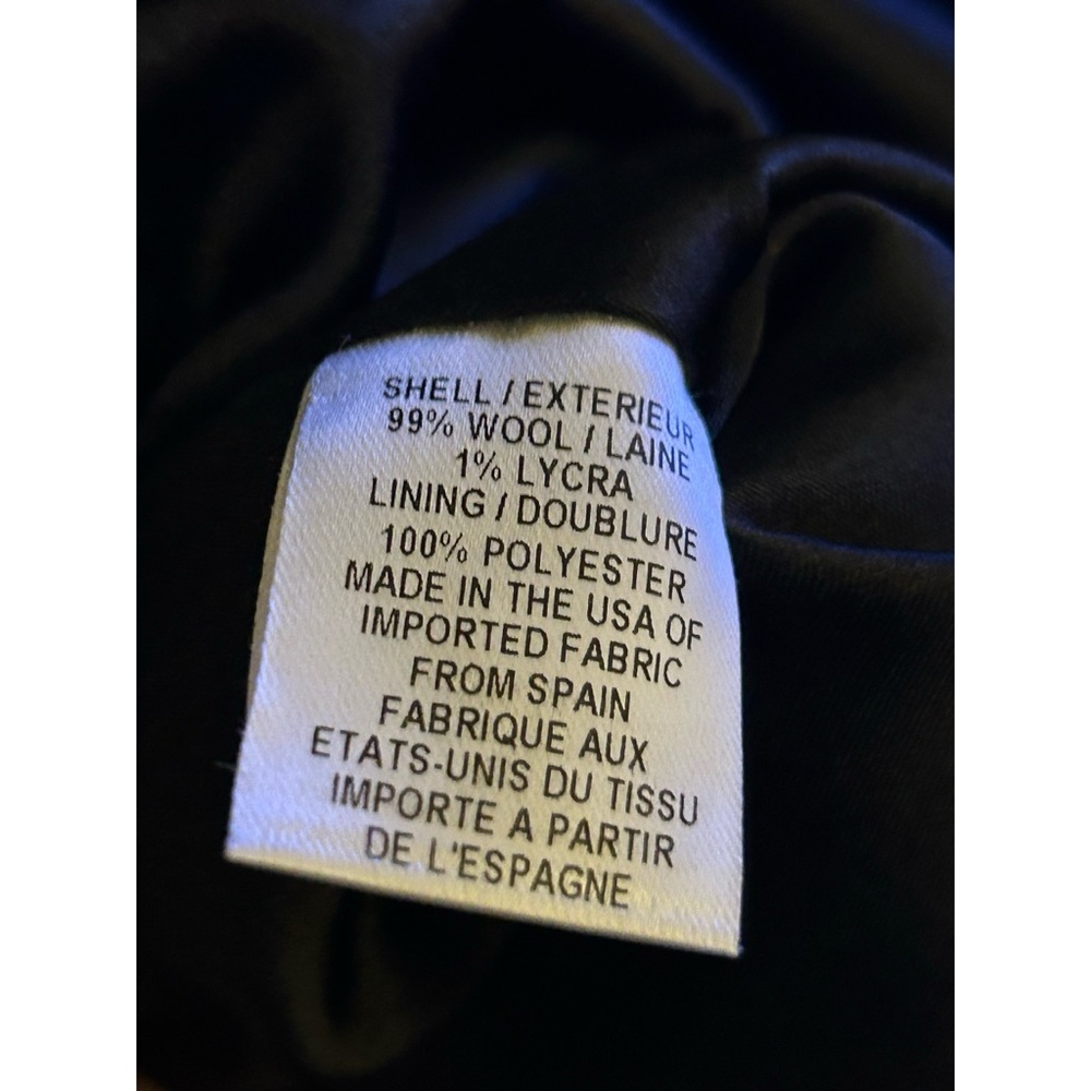 Milly Little Black Lightweight Wool Dress with Square Neck Pleated Detail Size 6 - Picture 8 of 9